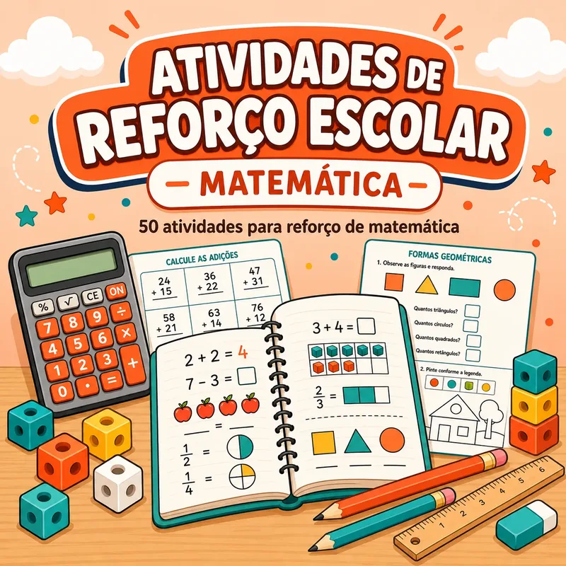 Capa do bônus Atividades de Reforço Escolar de Matemática — 50 atividades