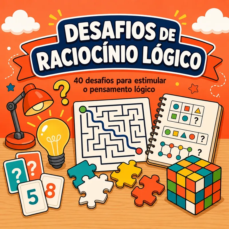 Capa do bônus Desafios de Raciocínio Lógico — 40 desafios