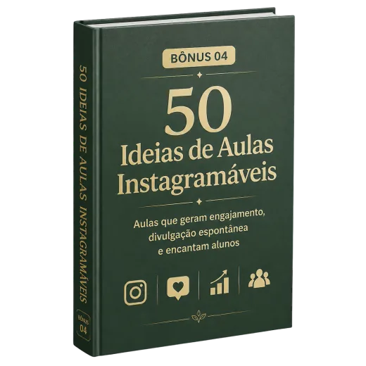Mockup do bônus 50 Ideias de Aulas Instagramáveis