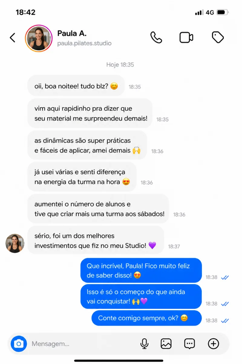 Depoimento de Paula A., instrutora de pilates